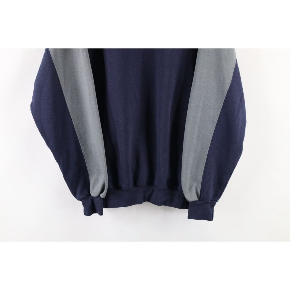 Vintage 90s Streetwear Mens Large Faded Color Block Crewneck Sweatshirt Blue - Picture 7 of 7